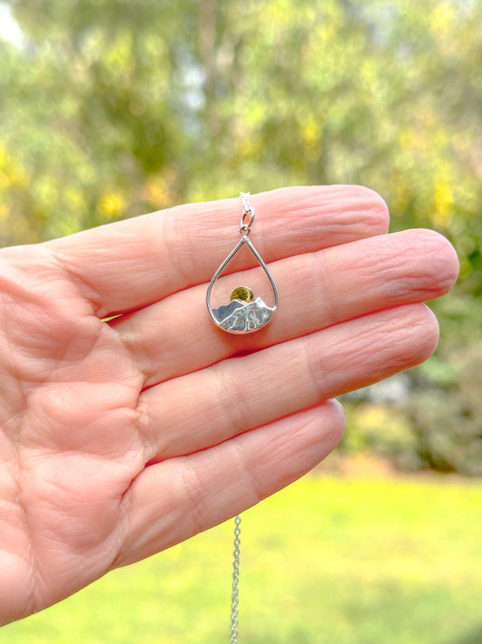 NC Strong Teardrop Mountain Necklace - 100% of profits go to Hurricane Helene relief