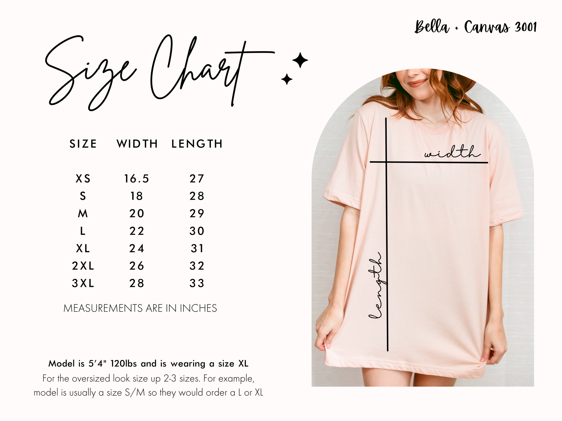 a women's size chart for a t - shirt