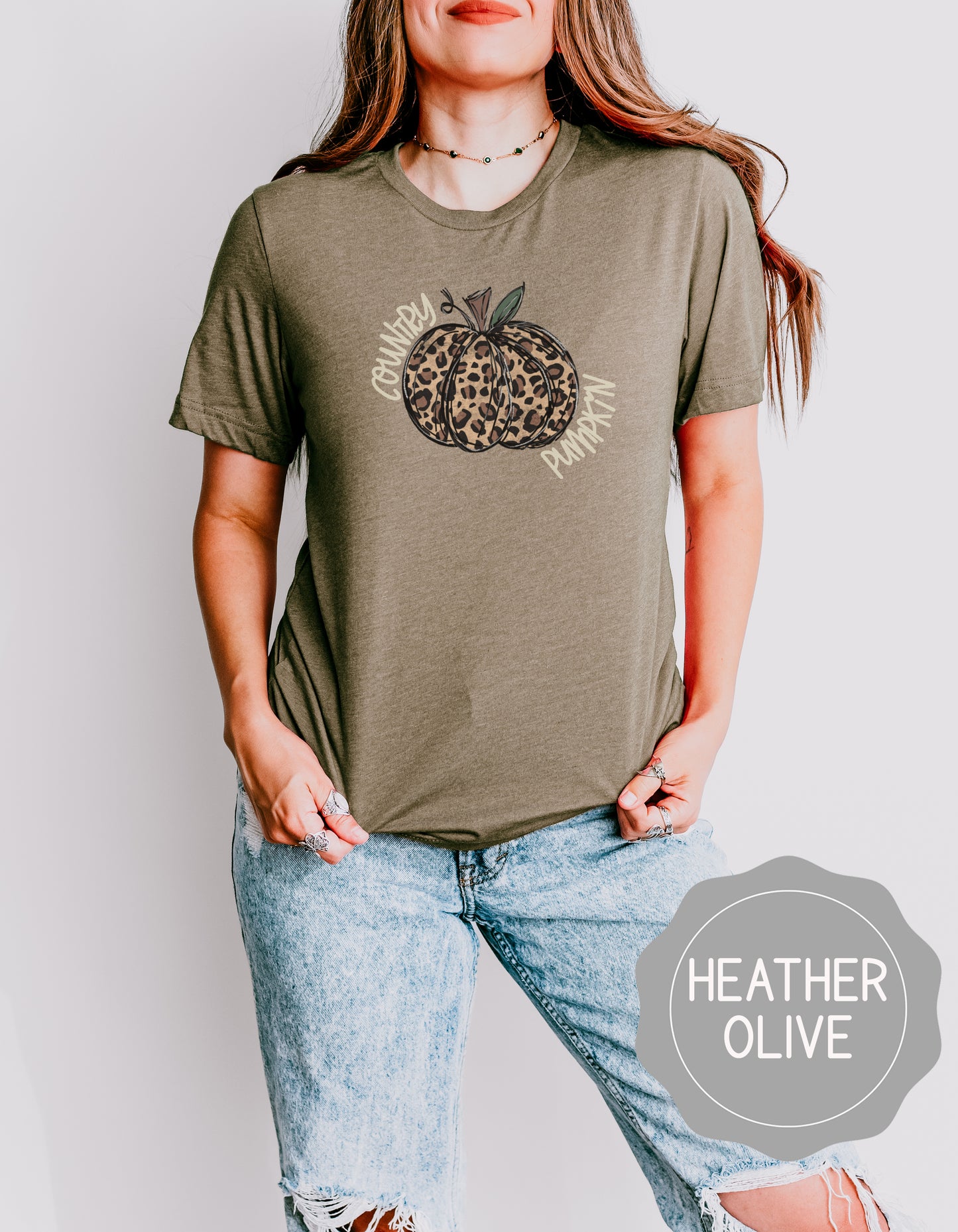 Country Pumpkin Leopard Print Tee