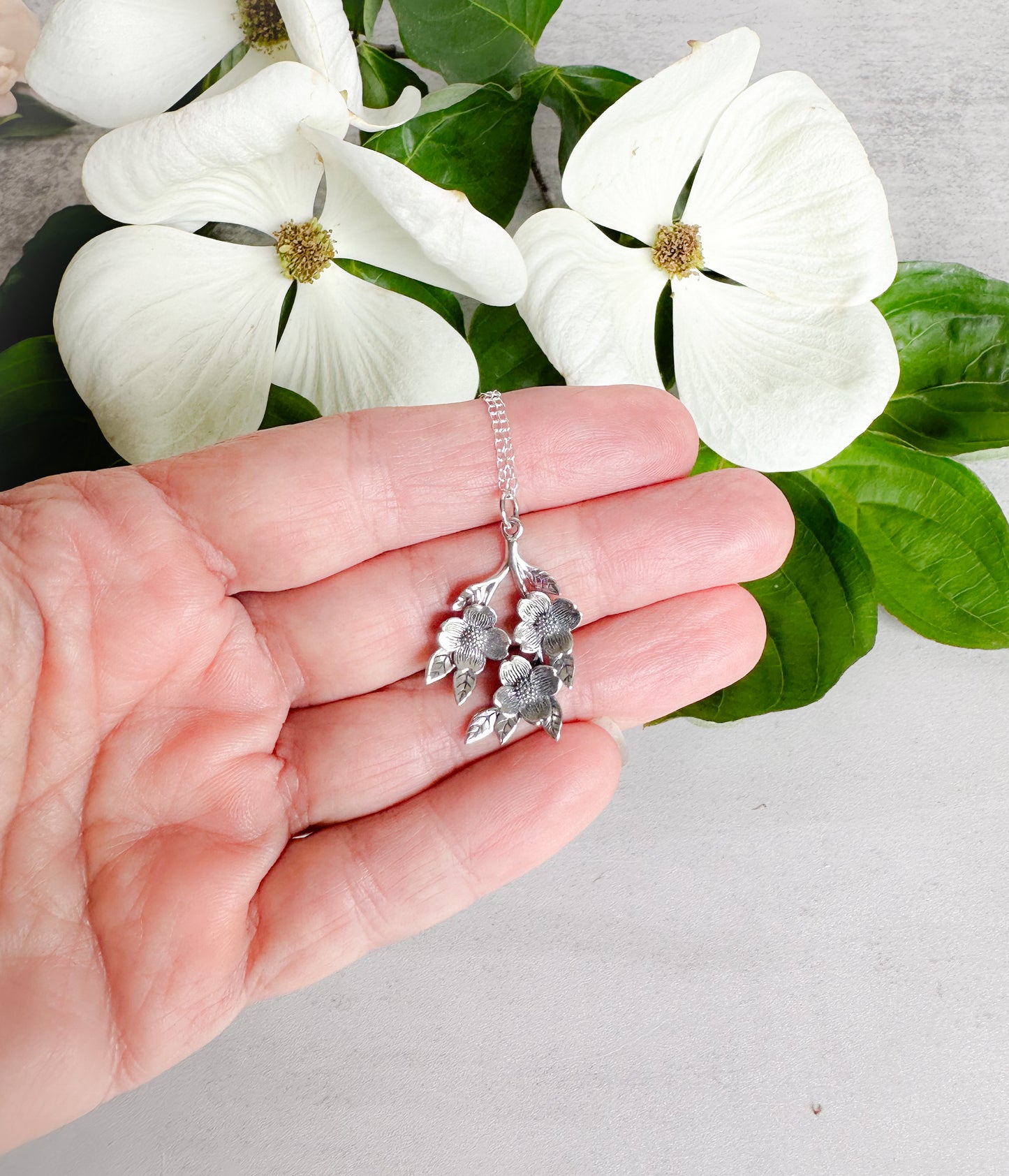 Dogwood Tree Blossoms Necklace