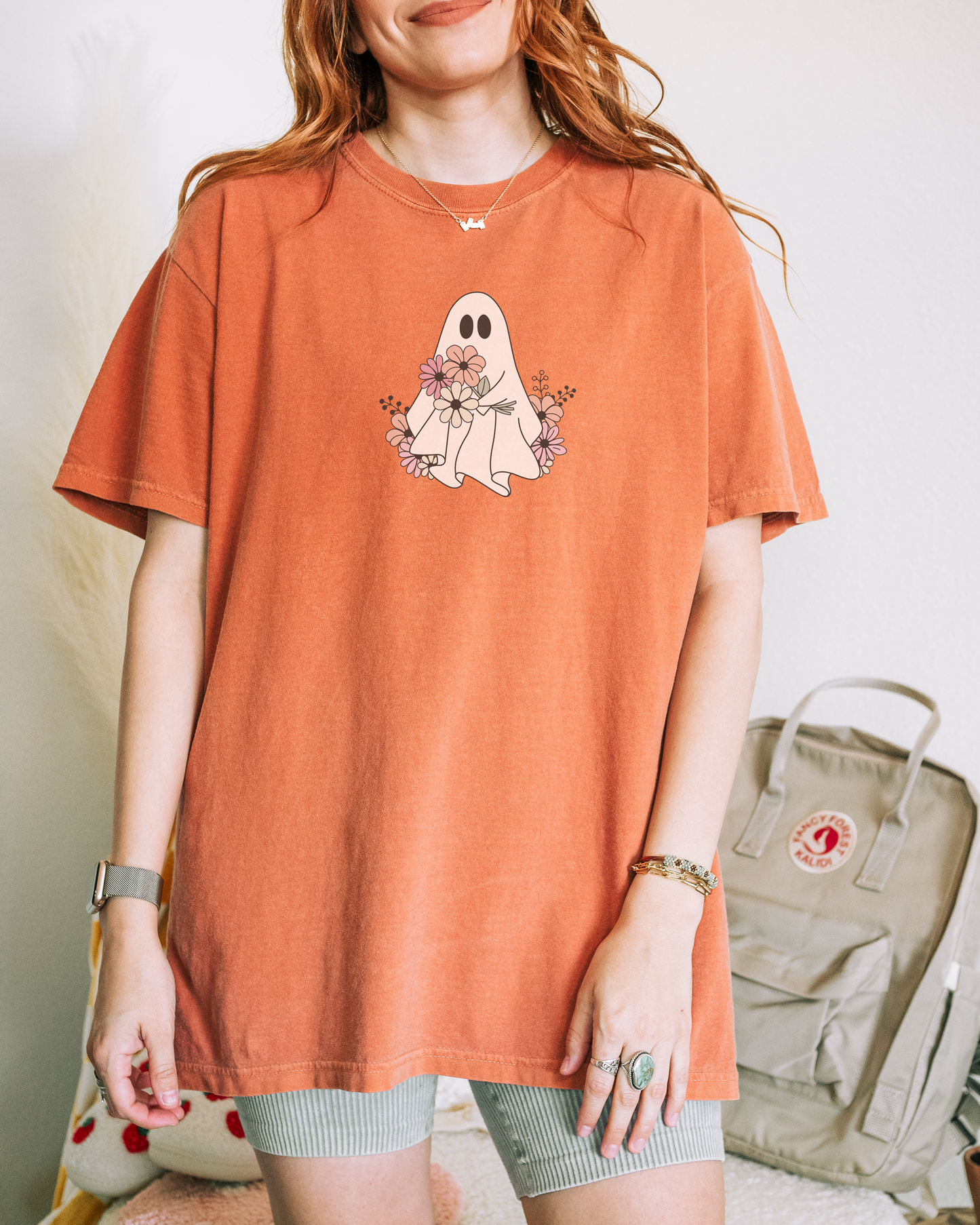 Cute Ghost with Flowers Shirt