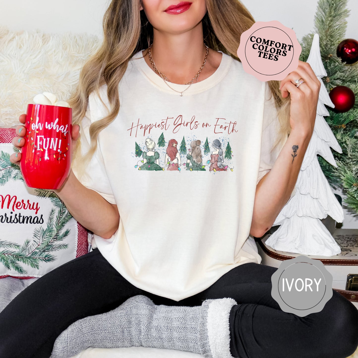 Happiest Girls on Earth Christmas Tee