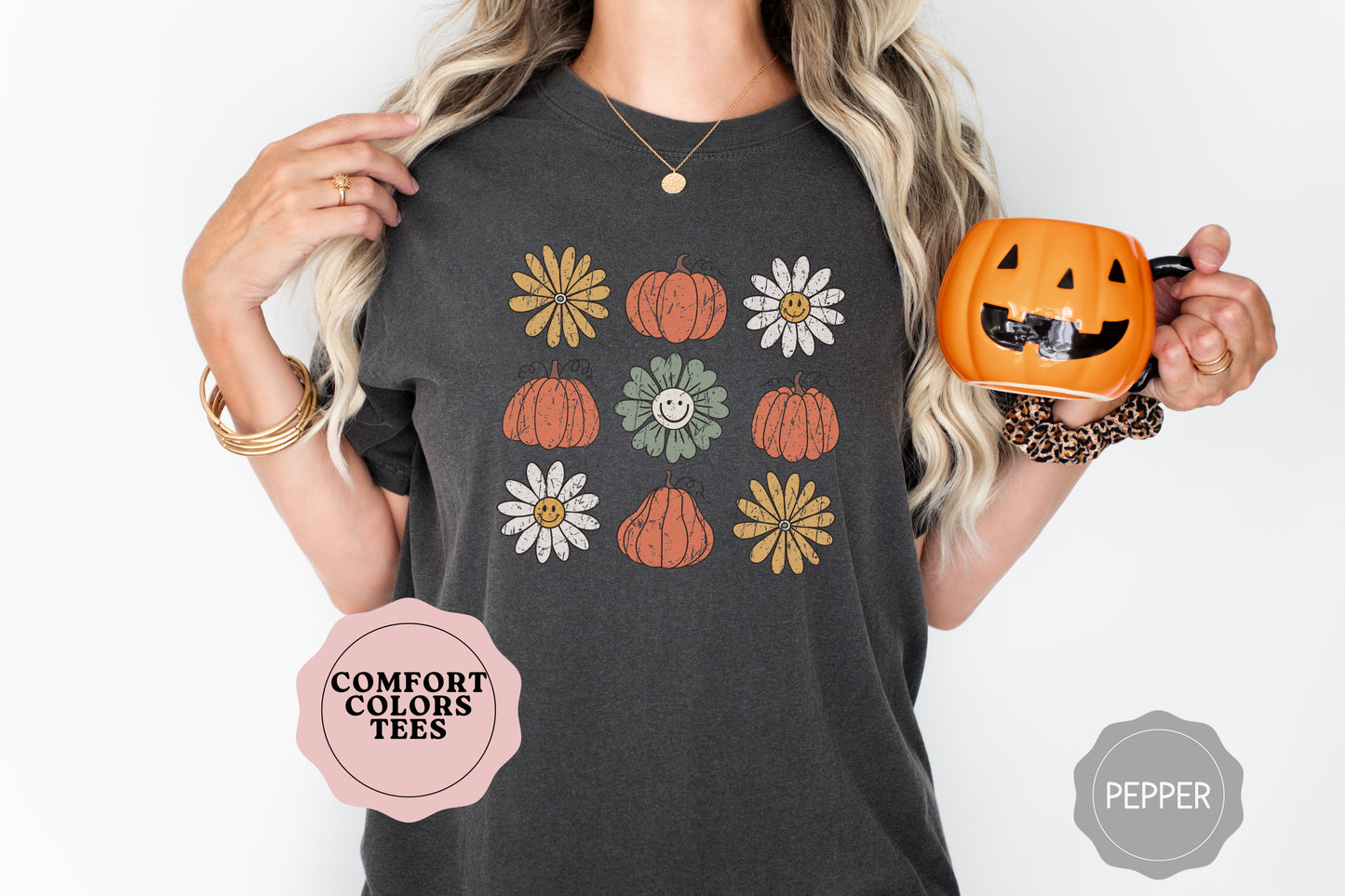 Pumpkins and Daisies Fall Shirt