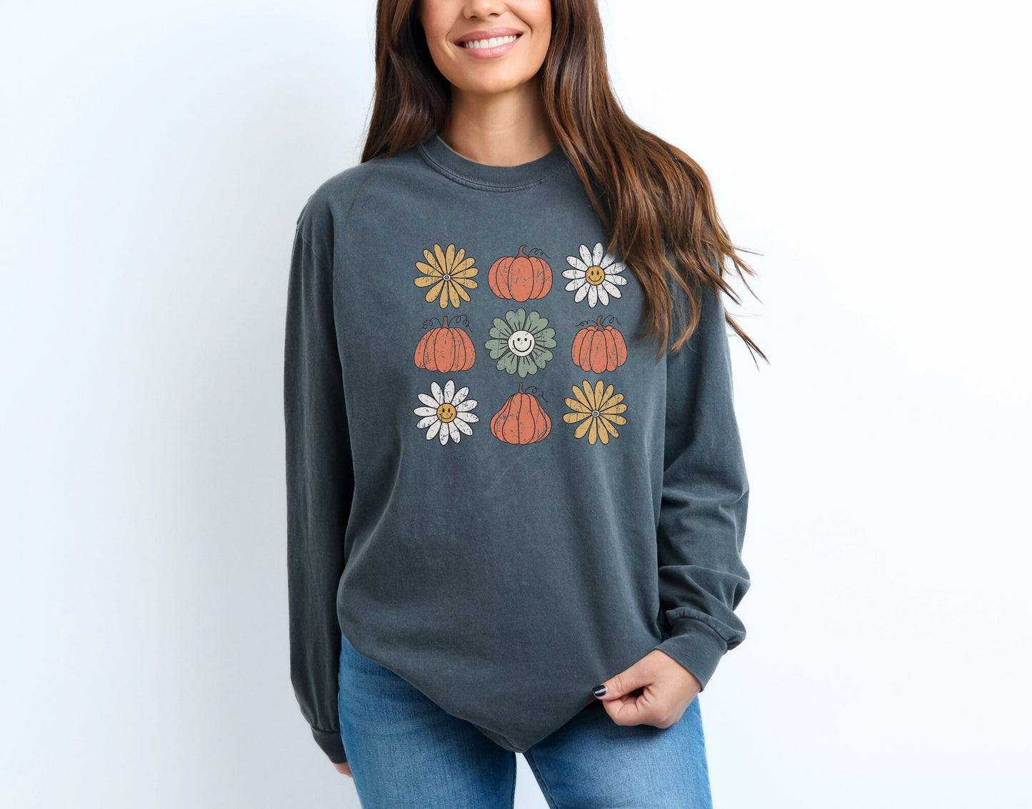 Pumpkins and Daisies Fall Shirt