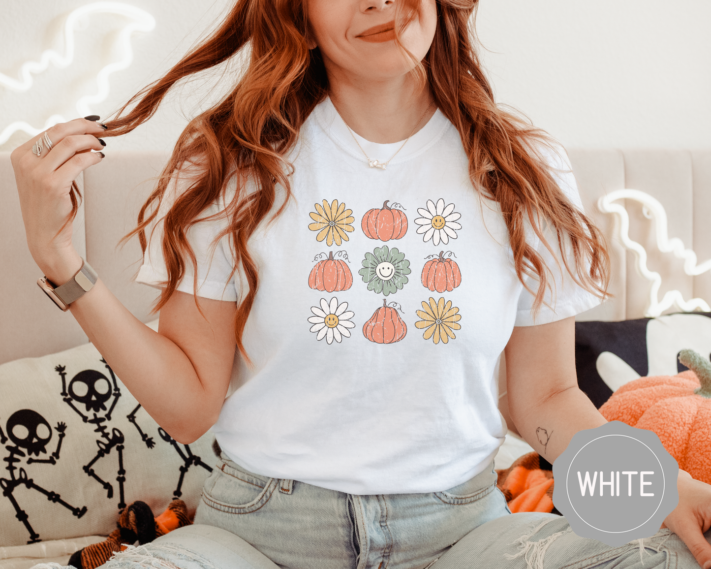 Pumpkins and Daisies Fall Shirt