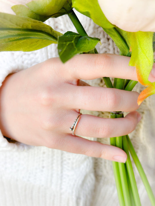 Sterling Silver Sideways Nail Ring