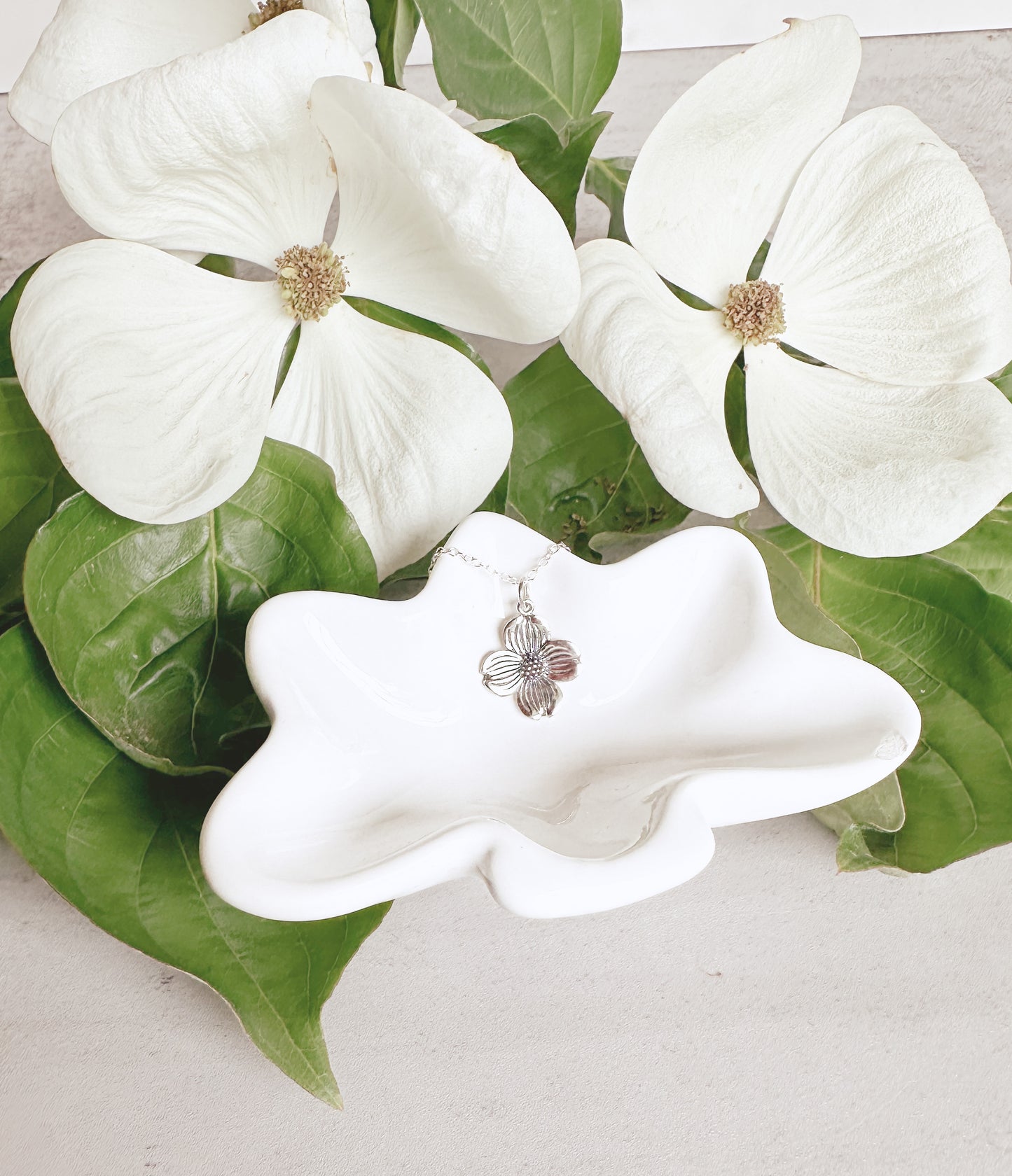 Simple Dogwood Blossom Necklace