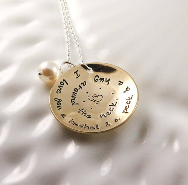 I Love You a Bushel and a Peck Gold with Pearl Woobie Beans Jewelry Gifts Apparel