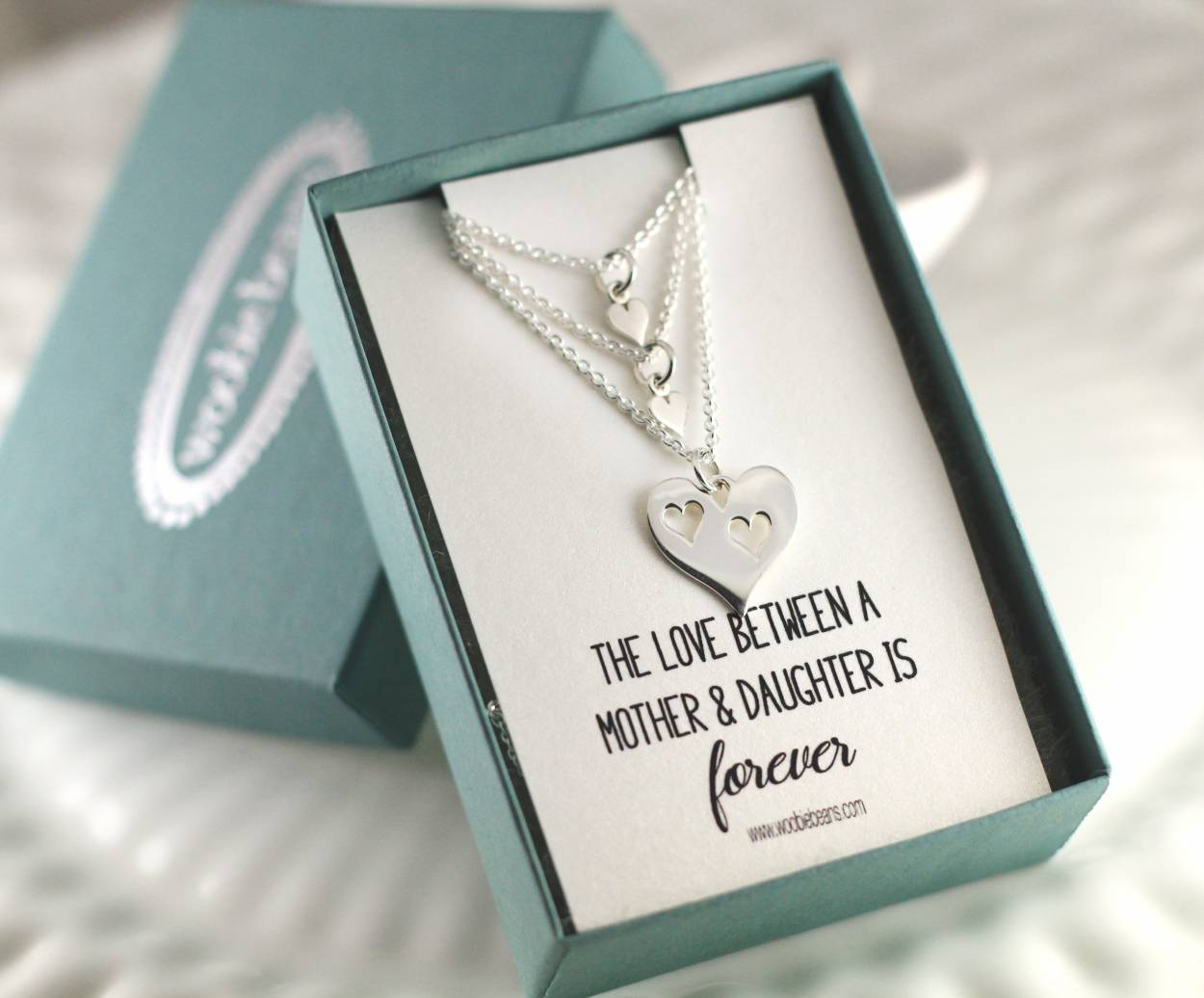 SEXY SPARKLES Mother Daughter Pendant Necklace Love Heart Necklace for  Women Gift for Mom